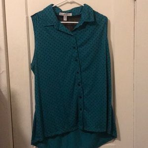 Polka dot sleeveless blouse